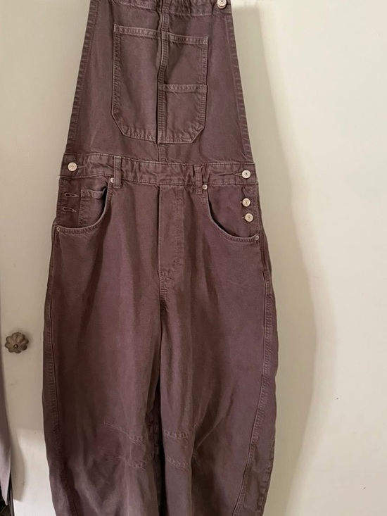 Free People Denim - Free People Barrel Overalls in Brown